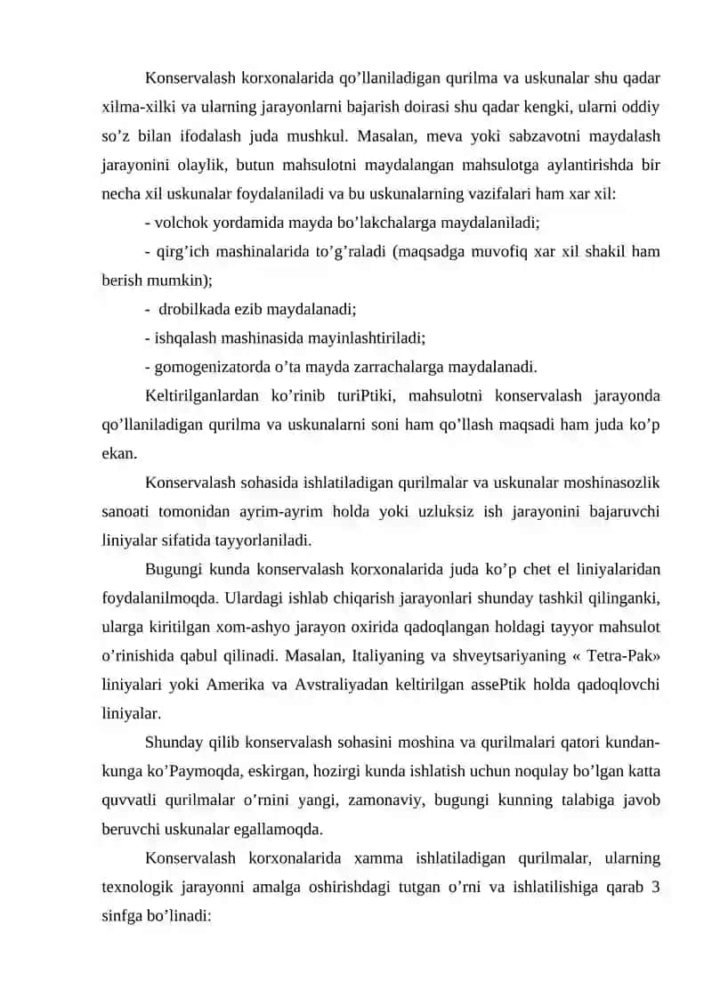 Meva-sabzavot konservalari ishlab chiqarish 4