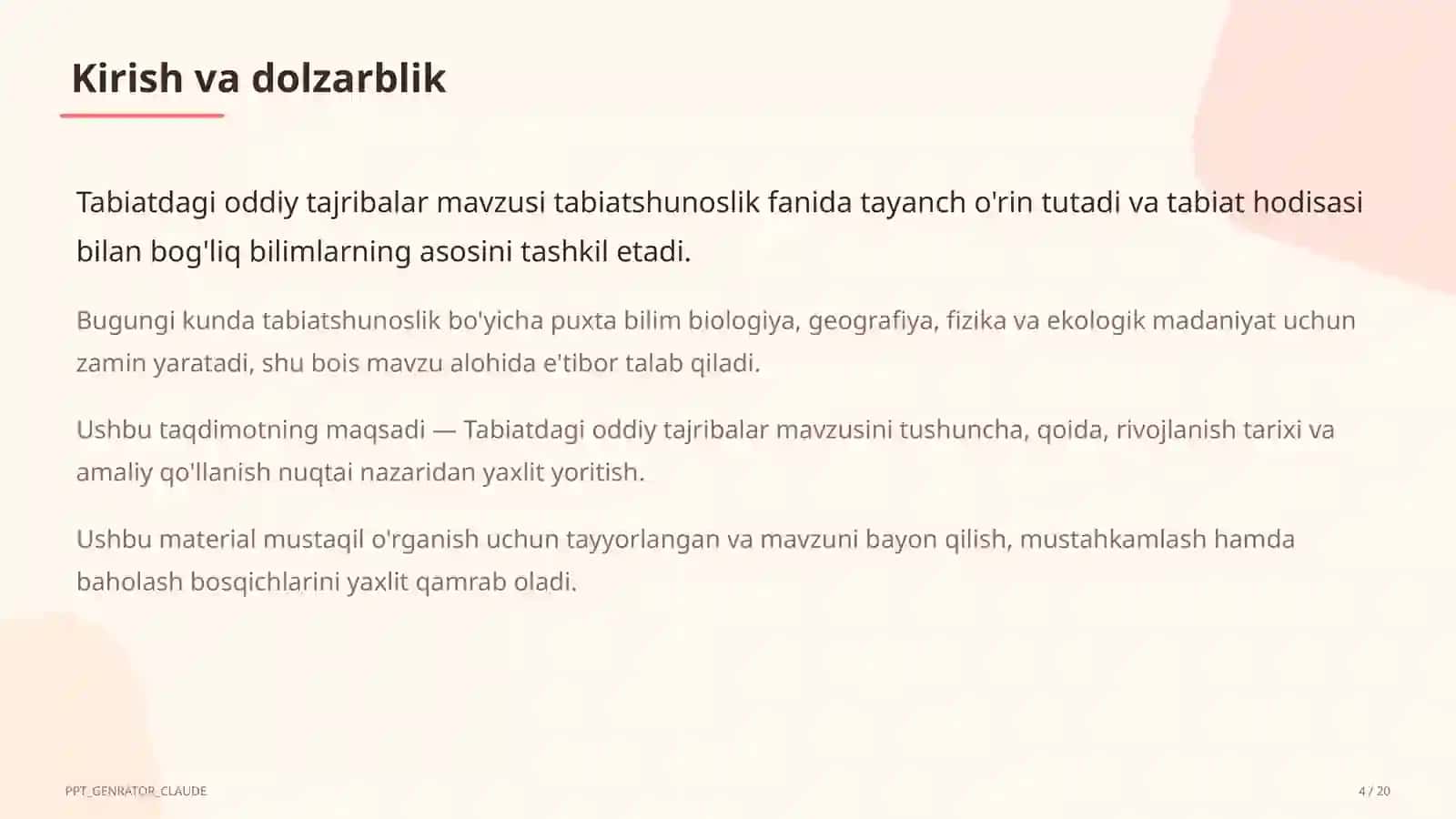 Tabiatdagi oddiy tajribalar (4-sinf) 4
