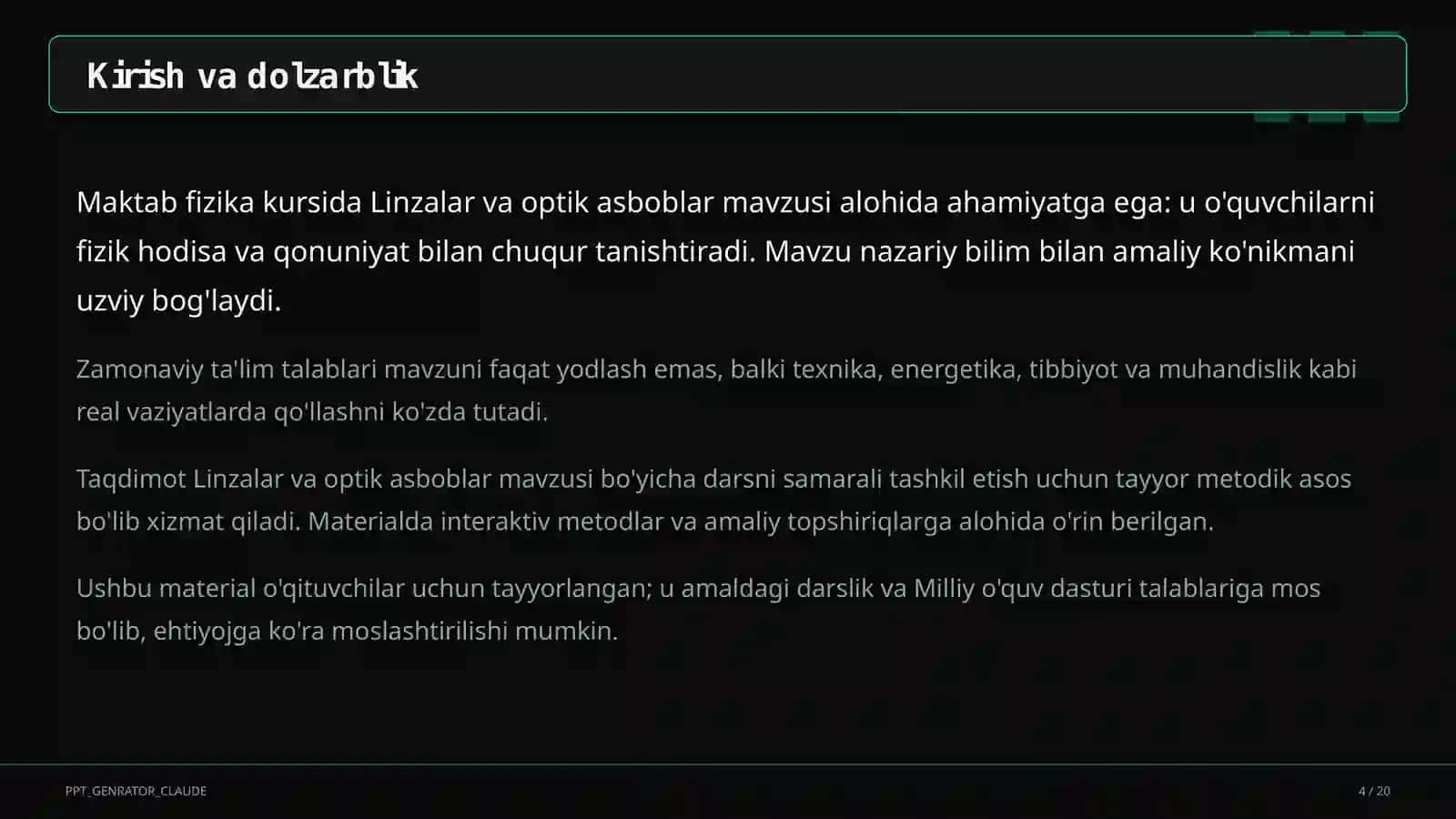 Linzalar va optik asboblar (11-sinf) 4