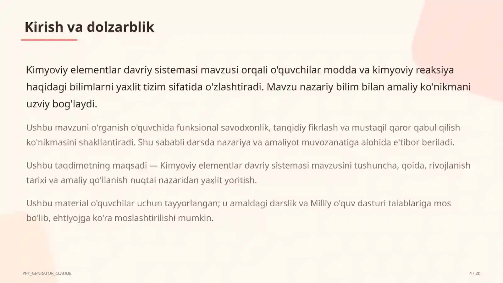 Kimyoviy elementlar davriy sistemasi (8-sinf) 4