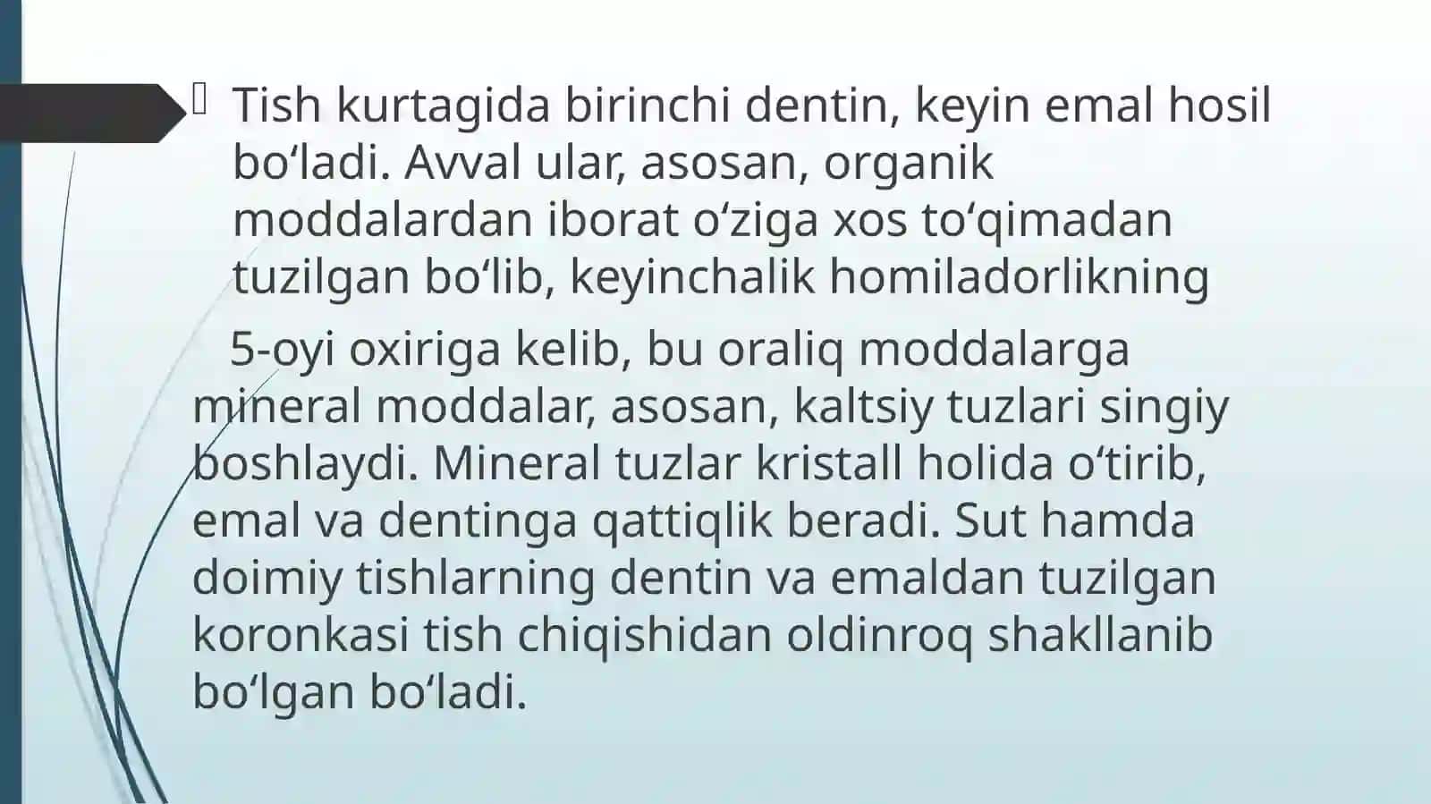 SUT TISHLARNING CHIQISHI,ILDIZLARINING SHAKLLANISHI VA ILDIZLARINING SO’RILISH MUDDATLARI 4