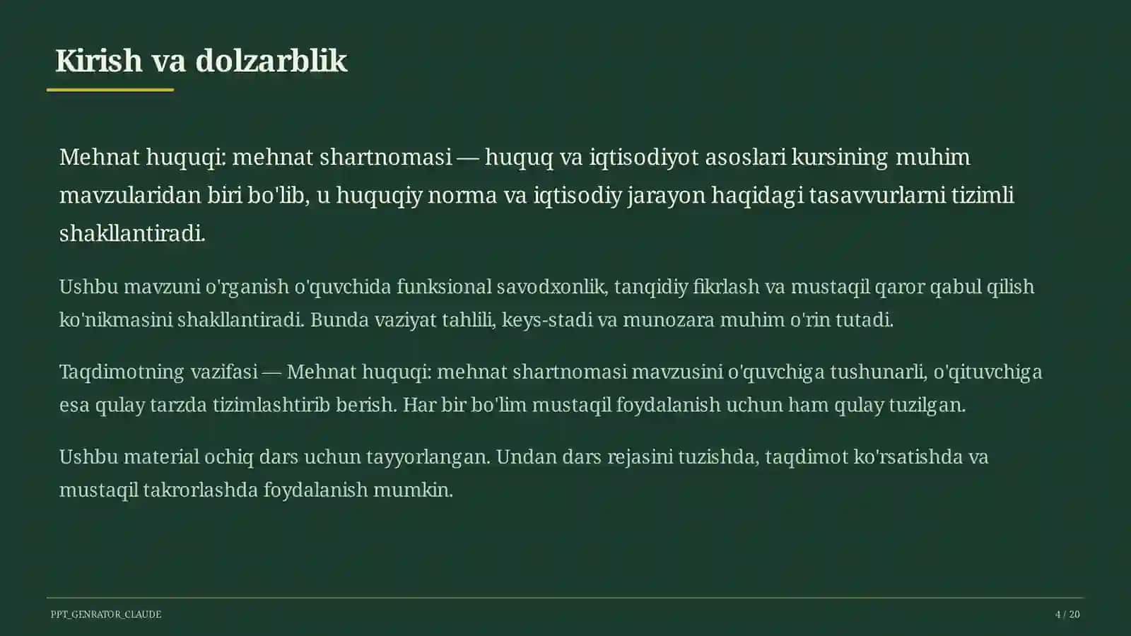 Mehnat huquqi: mehnat shartnomasi (9-sinf) 4