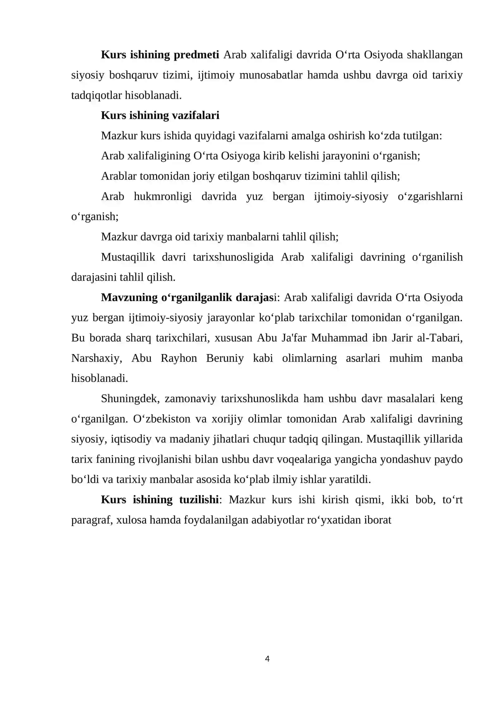 Arab xalifaligi boshqaruv davrida O’rta Osiyodagi ijtimoiy-siyosiy jarayonlarga oid tadqiqotlar 4