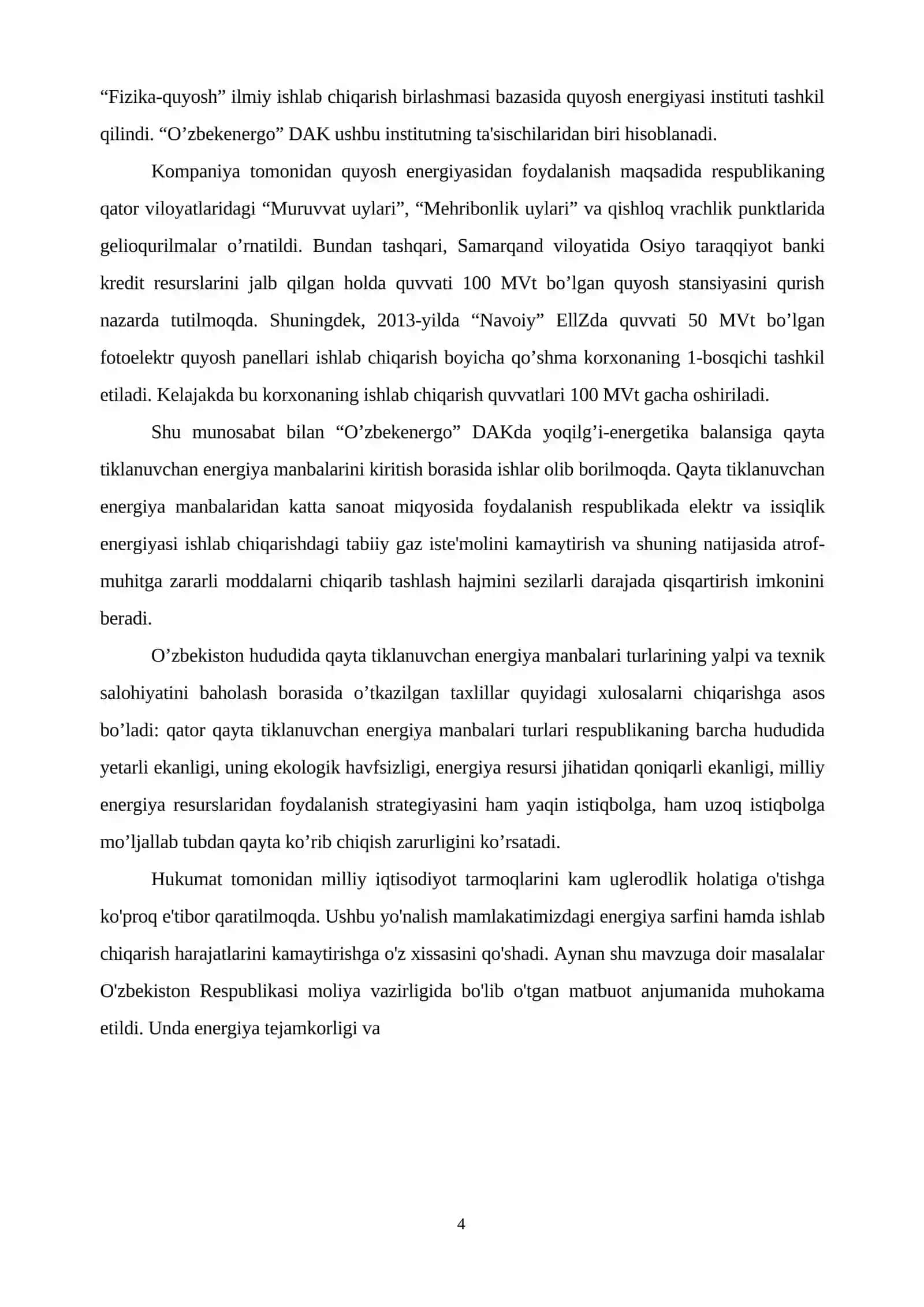 MUQOBIL ENERGIYA MANBALARIDAN FOYDALANISH 4