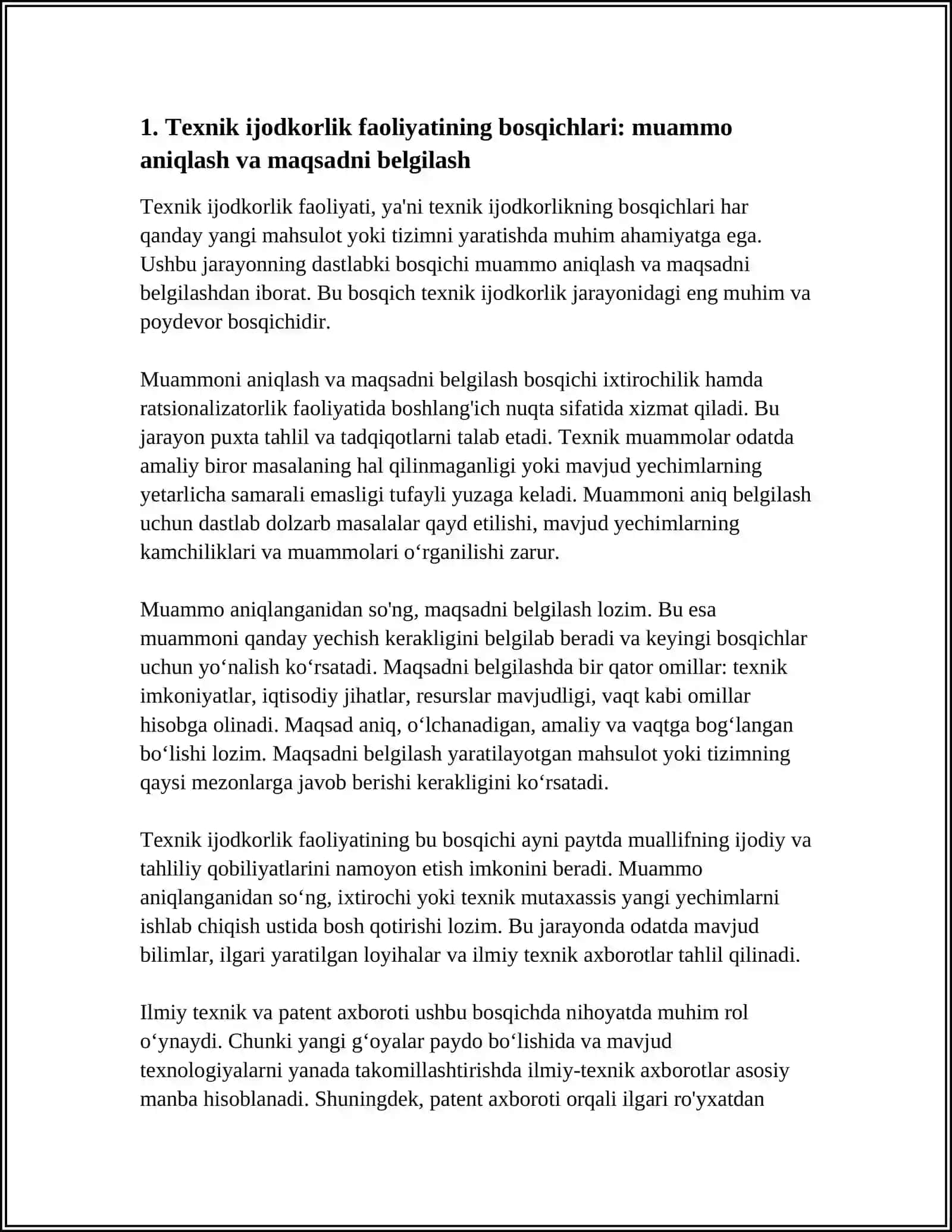 TEXNIK IJODKORLIK FAOLIYATINING BOSQICHLARI 4