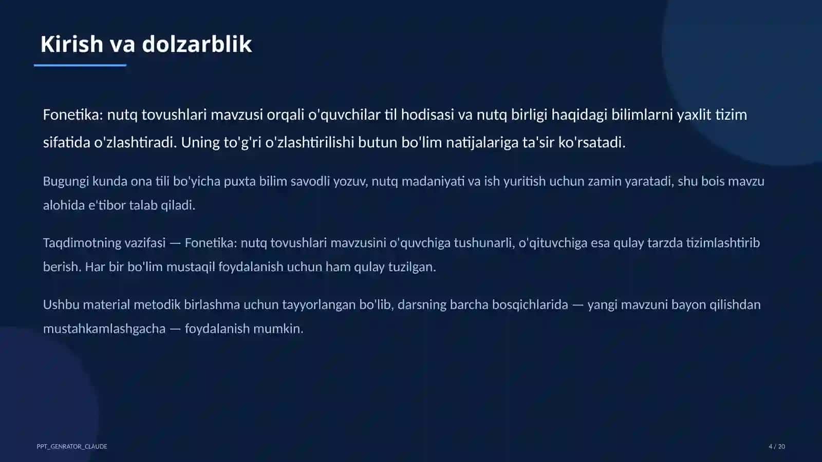 Fonetika: nutq tovushlari (5-sinf) 4
