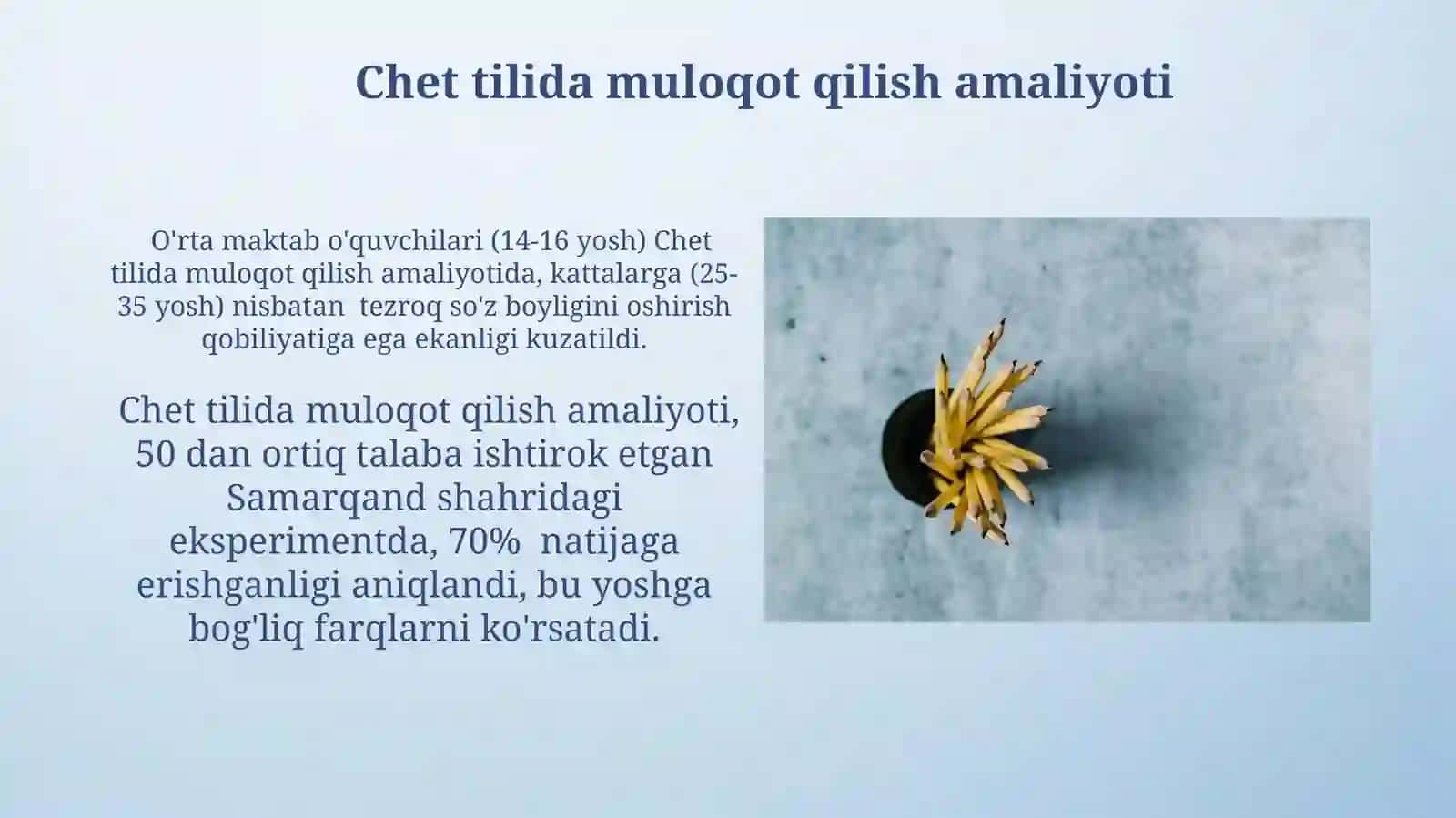 Chet tilini ôrganishda yosh xususiyatlari tenglash malakasini oshirish matn va matn turlari 4