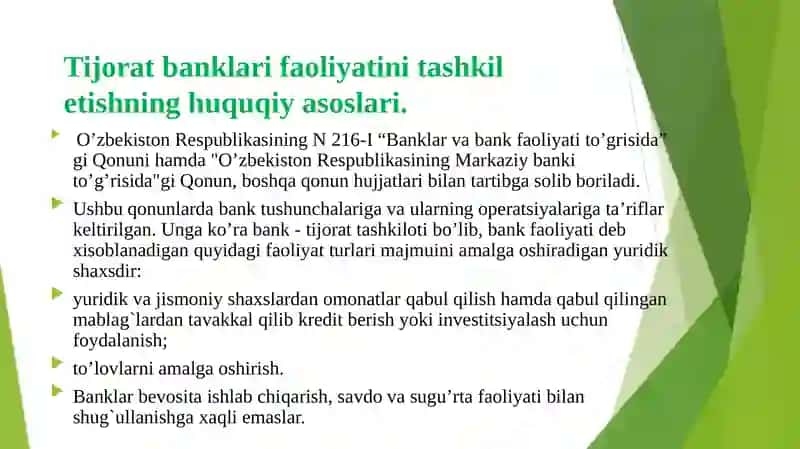 TIJORAT BANKLARINI TASHKIL ETISHNING HUQUQIY VA IQTISODIY ASOSLARI 4