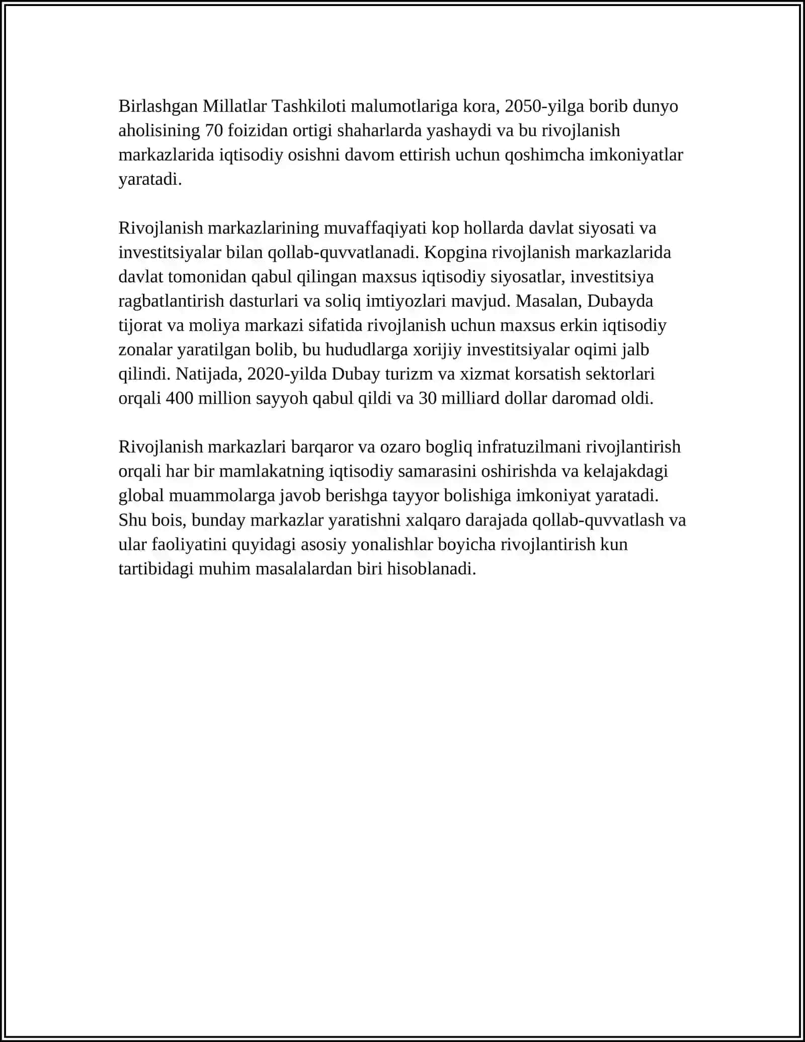 RIVOJLANISH MARKAZLARI TASNIFI RIVOJLANISH MARKAZLARI VA ULARNING MAQSAD VA VAZIFALARI 4
