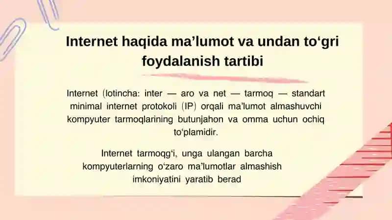 Internet tarmogʻidan foydalanish. Fan mavzulari , boblarini oʻzlashtirish , referat , kurs ishi , bitiruv malakaviy ishlarini yozishda mavzu boyicha internet manbalarini topish 4