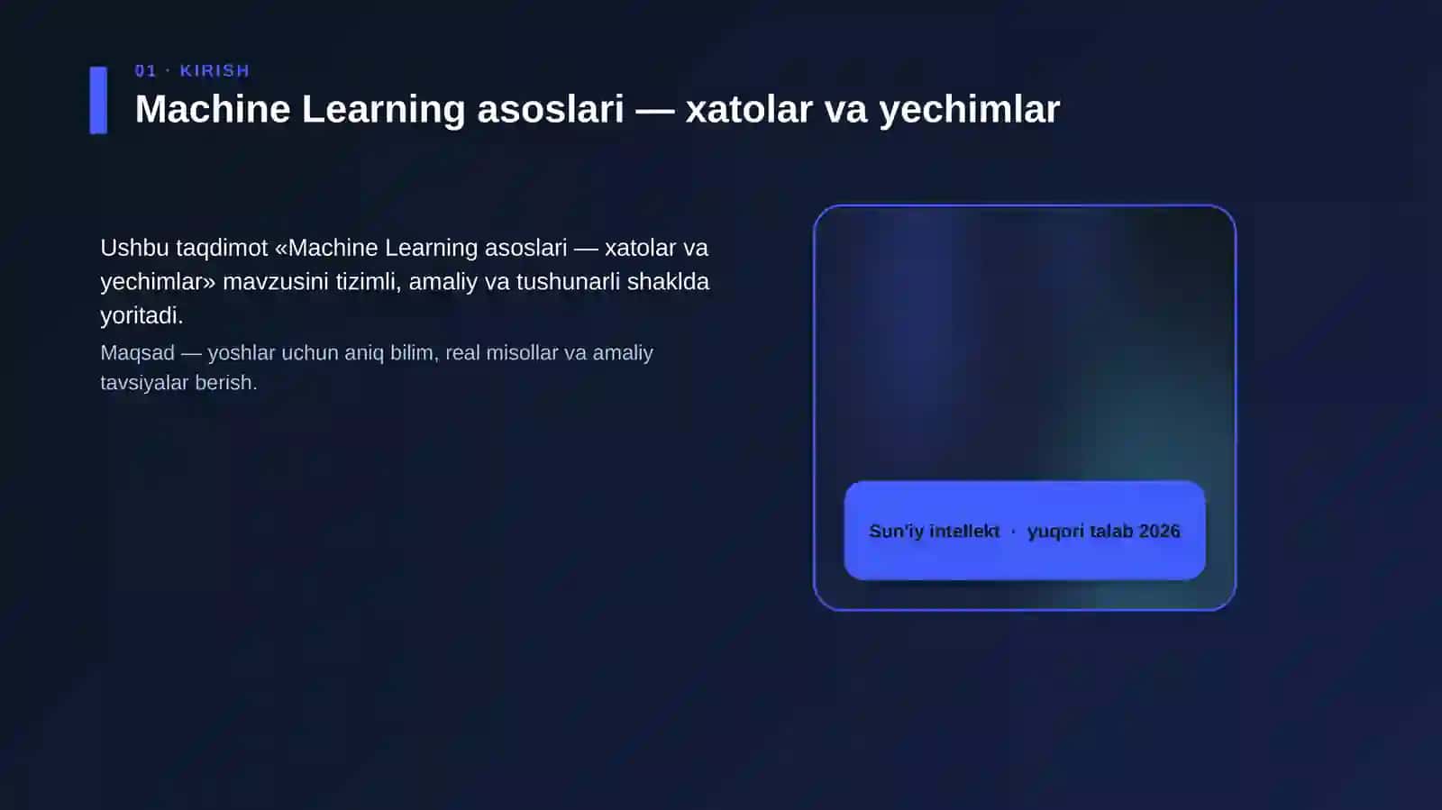 Machine Learning asoslari — xatolar va yechimlar 4