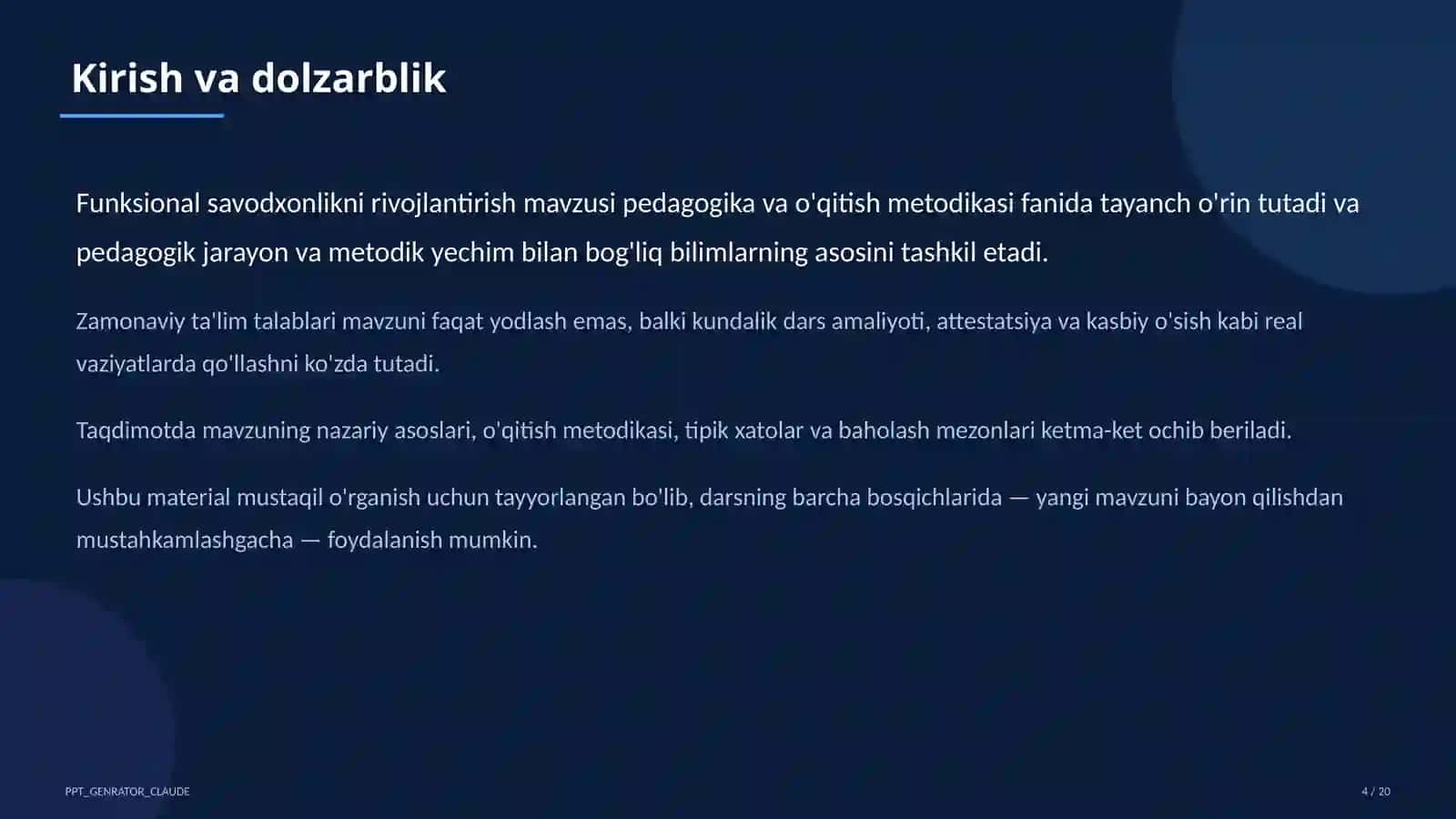Funksional savodxonlikni rivojlantirish 4
