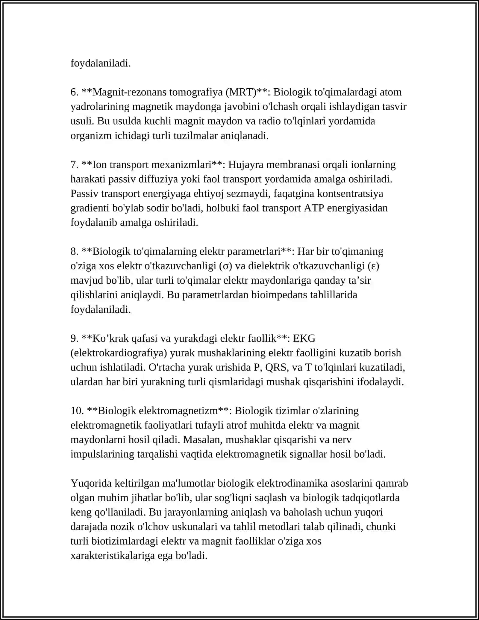 BIOLOGIK ELEKTRODINAMIKA. O’ZGARUVCHAN VA O’ZGARMAS TOK. QARSHILIK 4