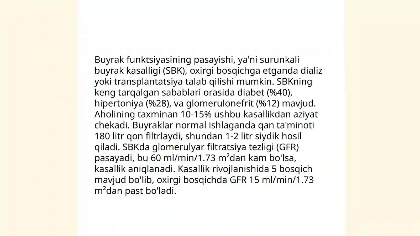 Surunkali buyrak yetishmovchiligi simptomatologiyasi 4