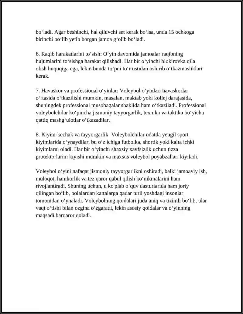 VOLEYBOL SPORT TURNING O’YIN QOIDALARI 4