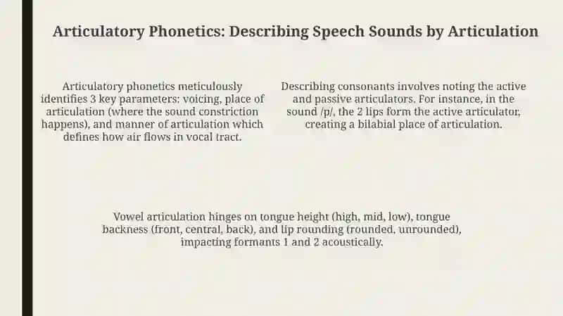 The classification of speech sounds 4