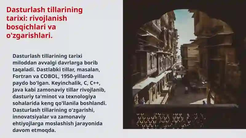 Dasturlash tillarining foydalanish sohalari 4
