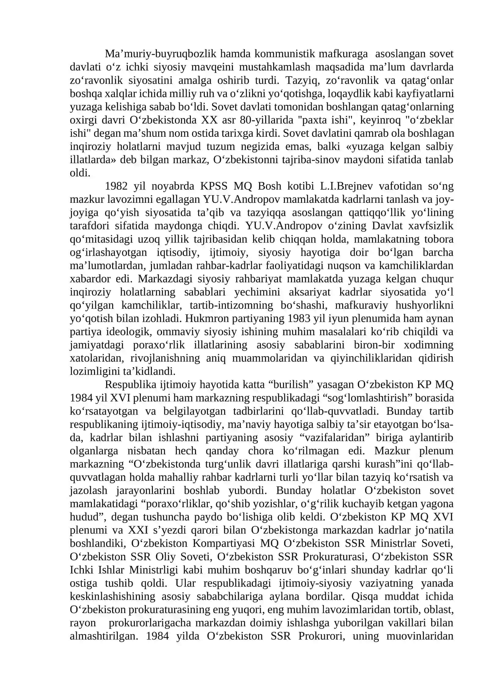 XX asr 80 – yillarida O'zbekistondagi Ijtimoiy-Siyosiy jarayonlar 4