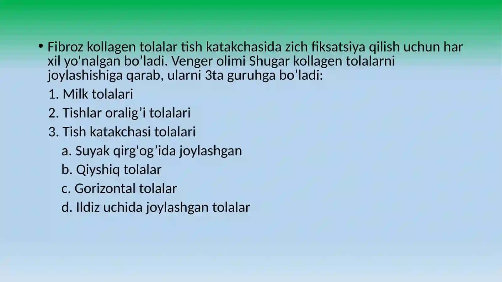 Periodontning gistologik tuzilishi. O'tkir periodontit. Surunkali periodontit 4