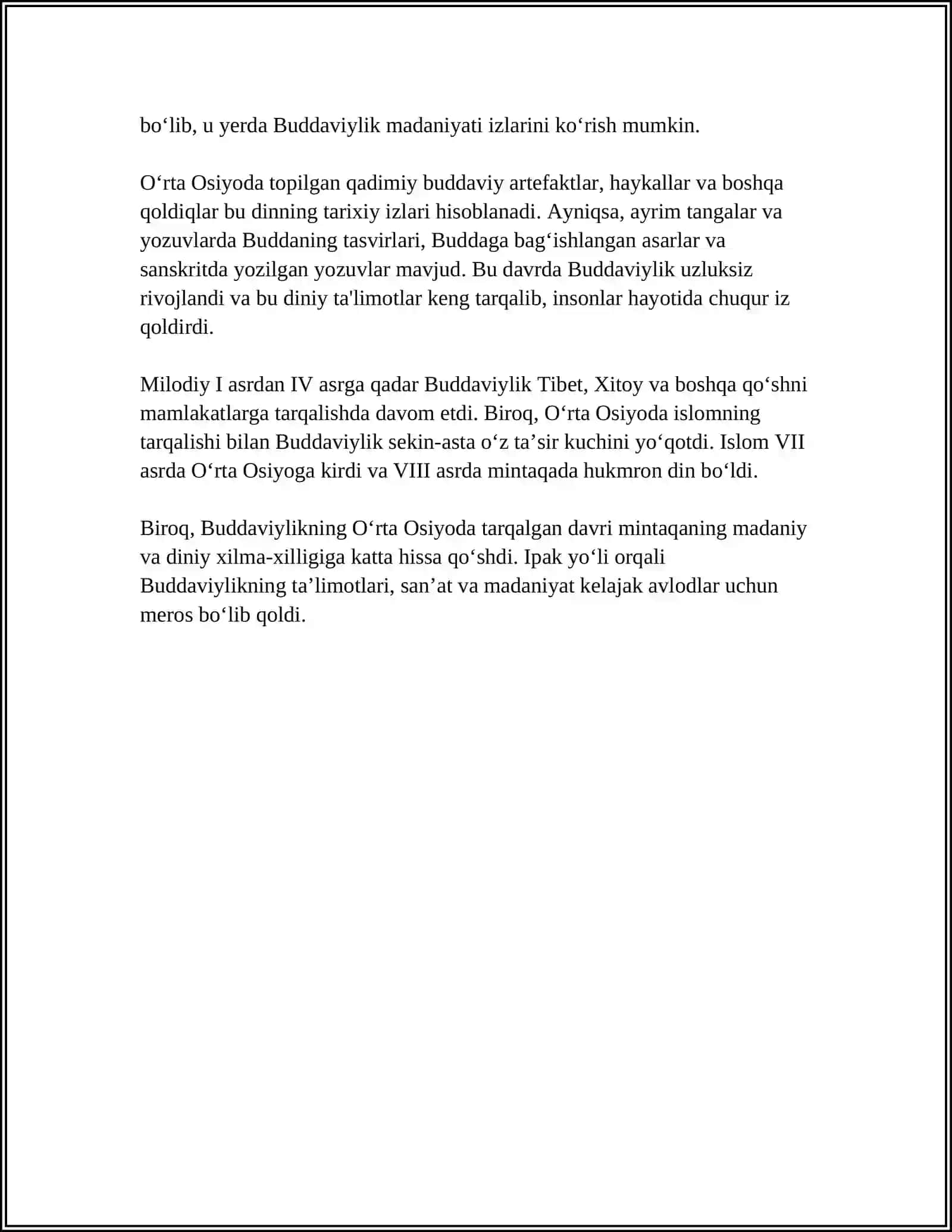 OʻRTA OSIYODA BUDDAVIYLIKNING YOYILISHI 4
