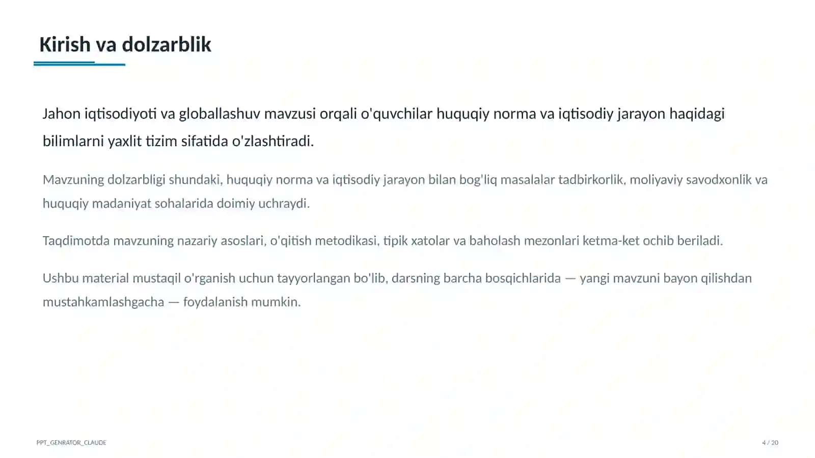 Jahon iqtisodiyoti va globallashuv (11-sinf) 4