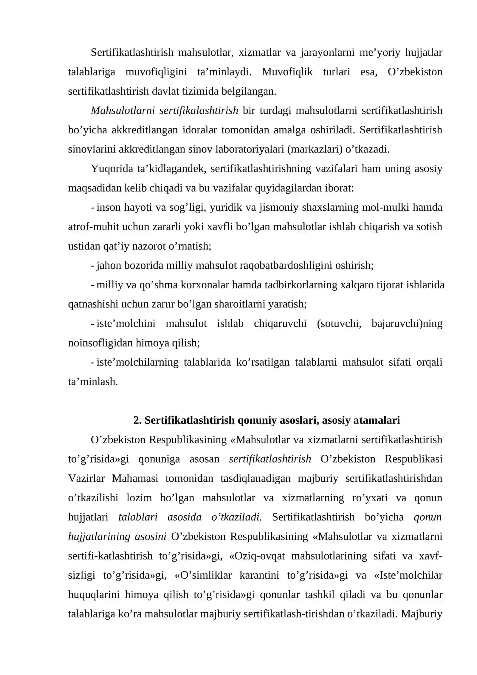 O’zbekiston Respublikasi sertifikatlashtirish milliy tizimi, milliy idoralar va ularning vazifalari 4