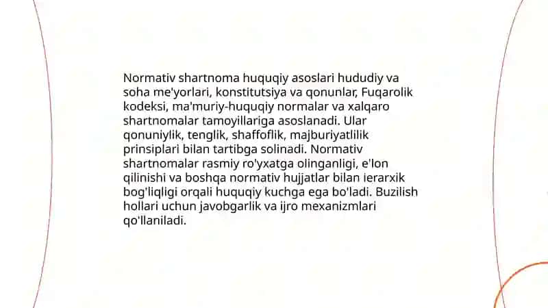 Normativ shartnomalar va uning xususiyatlari 4