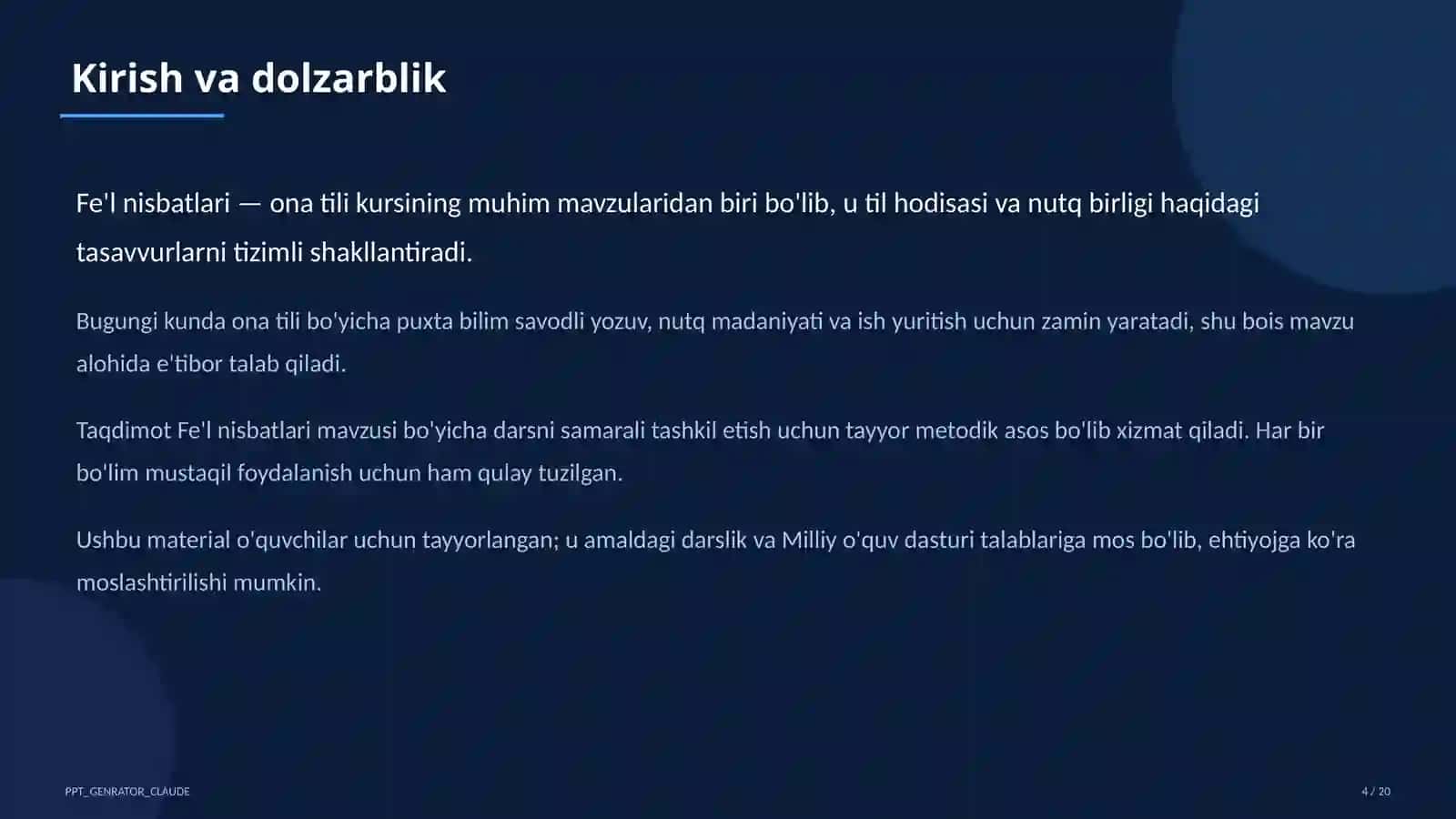 Fe'l nisbatlari (7-sinf) 4