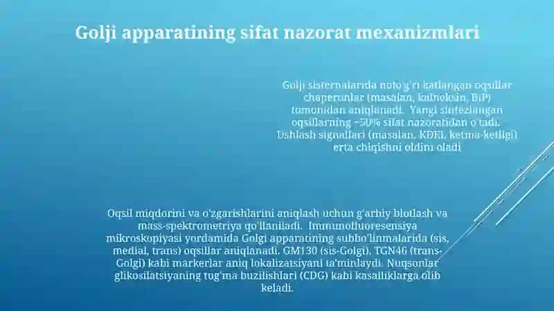 Golji apparati-hujayrada moddalar almashinuvidagi asosiy "sozlovchi" organoid 4