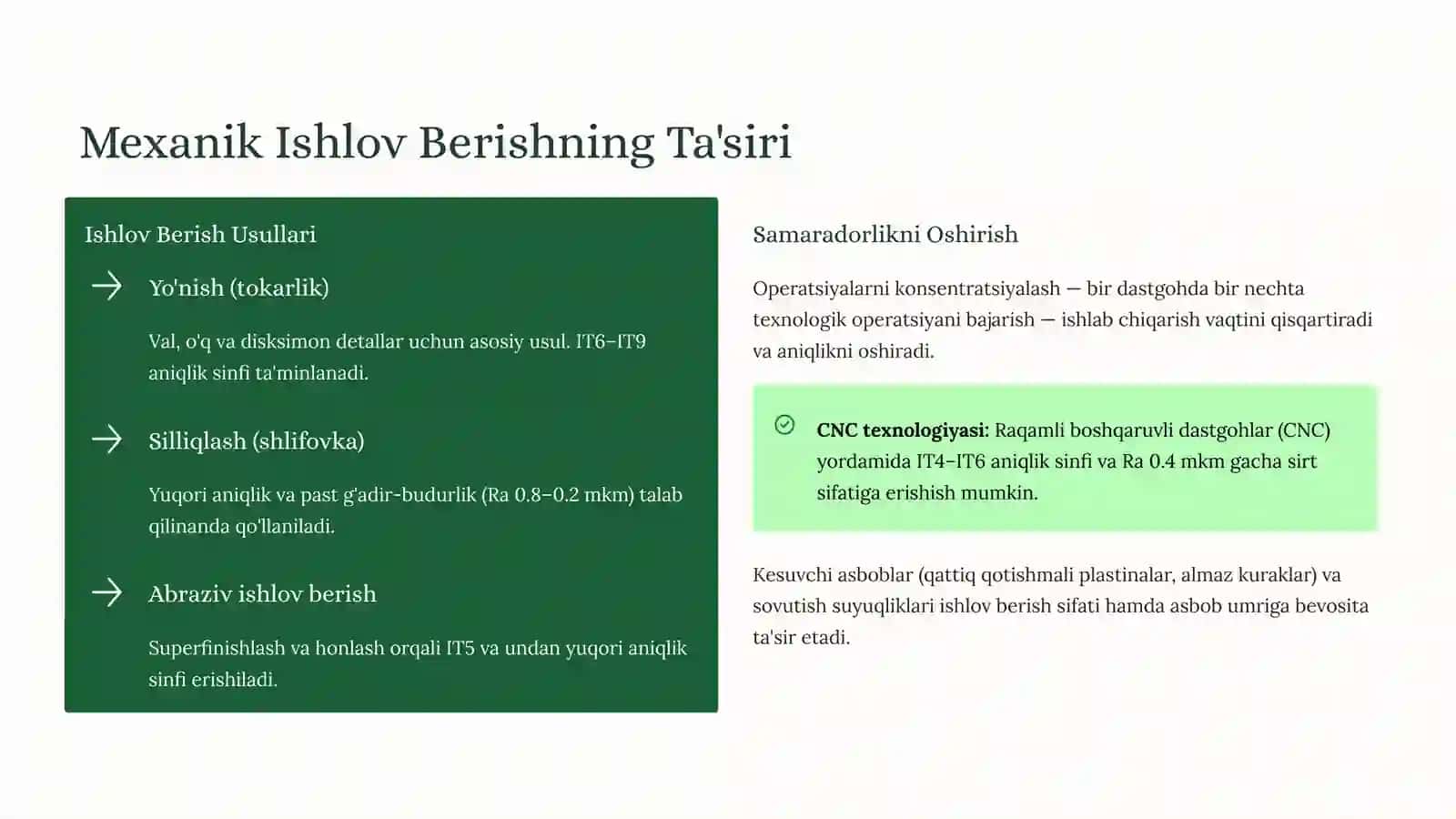 Mashina Detallarining Ishlash Layoqati: OmillarvaTa'minlash 4