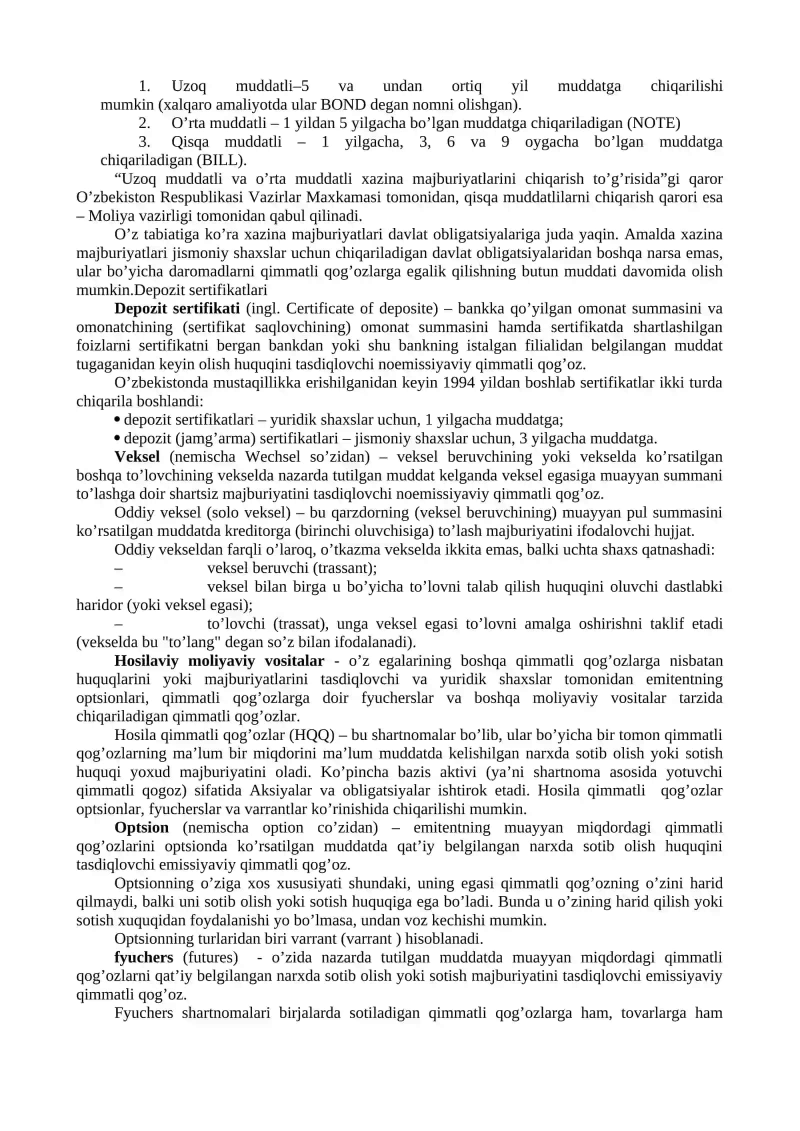Investitsiyalarni moliyalashtirishda moliyaviy vositalar 4
