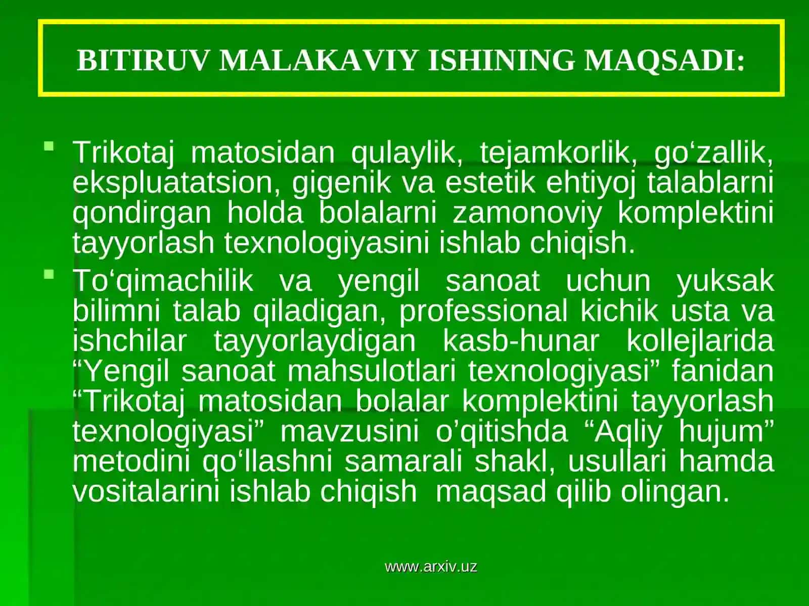 Trikotaj matosidan bolalar komplektini tayyorlash texnologiyasi 4