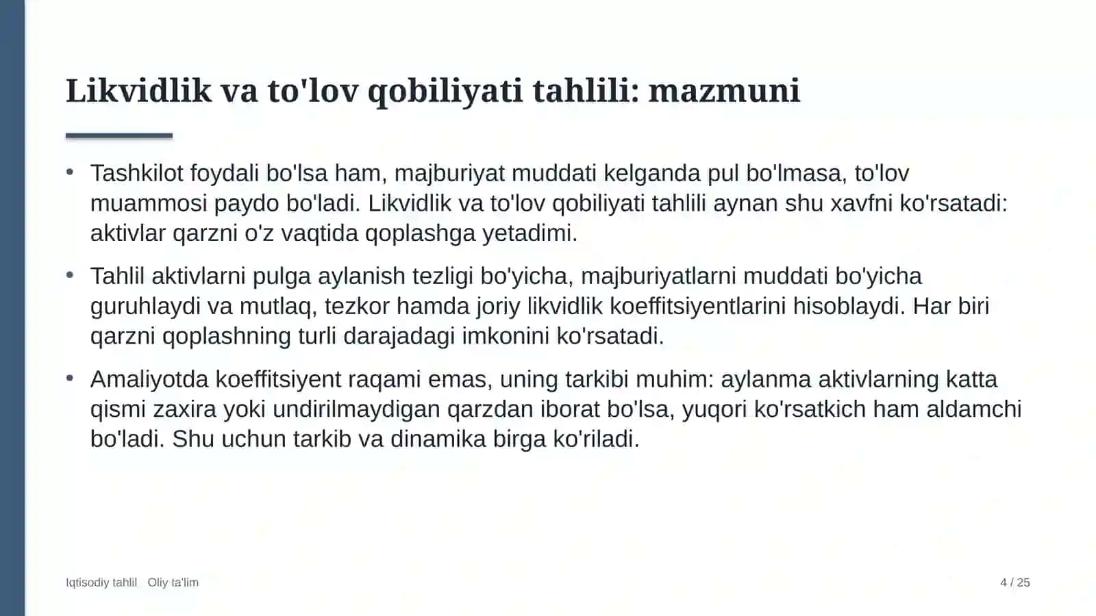 Festival turizmida likvidlik va to'lov qobiliyati tahlili 4