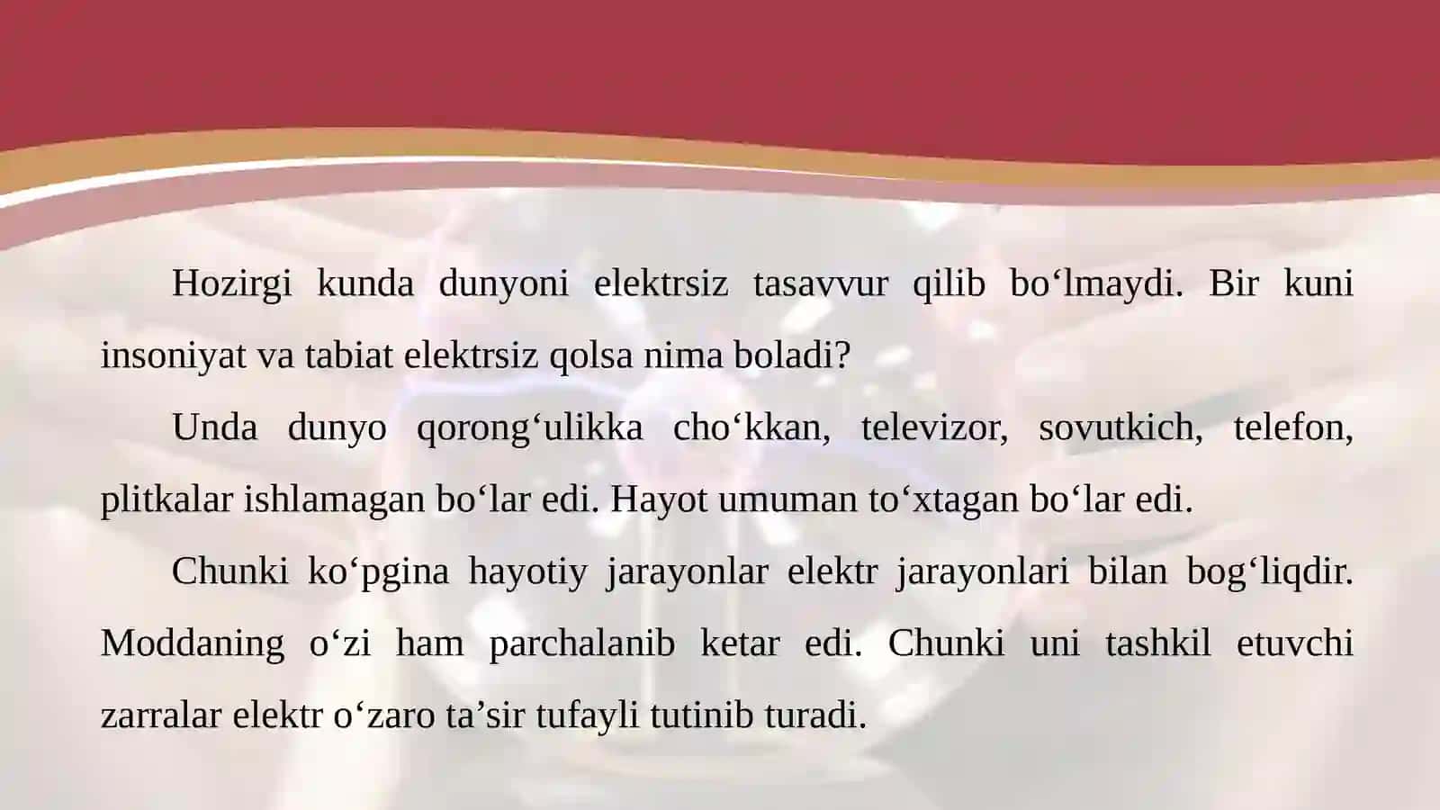 "Jismlarning elektrlanishi" mavzusida 7-sinf fizika fanidan dars ishlanma. 4