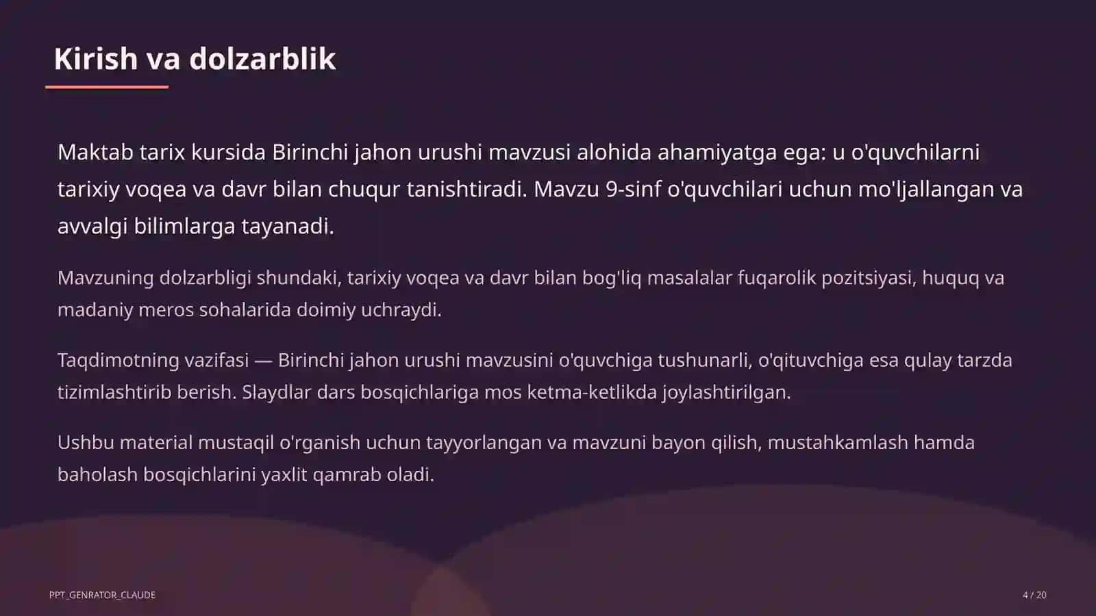 Birinchi jahon urushi (9-sinf) 4
