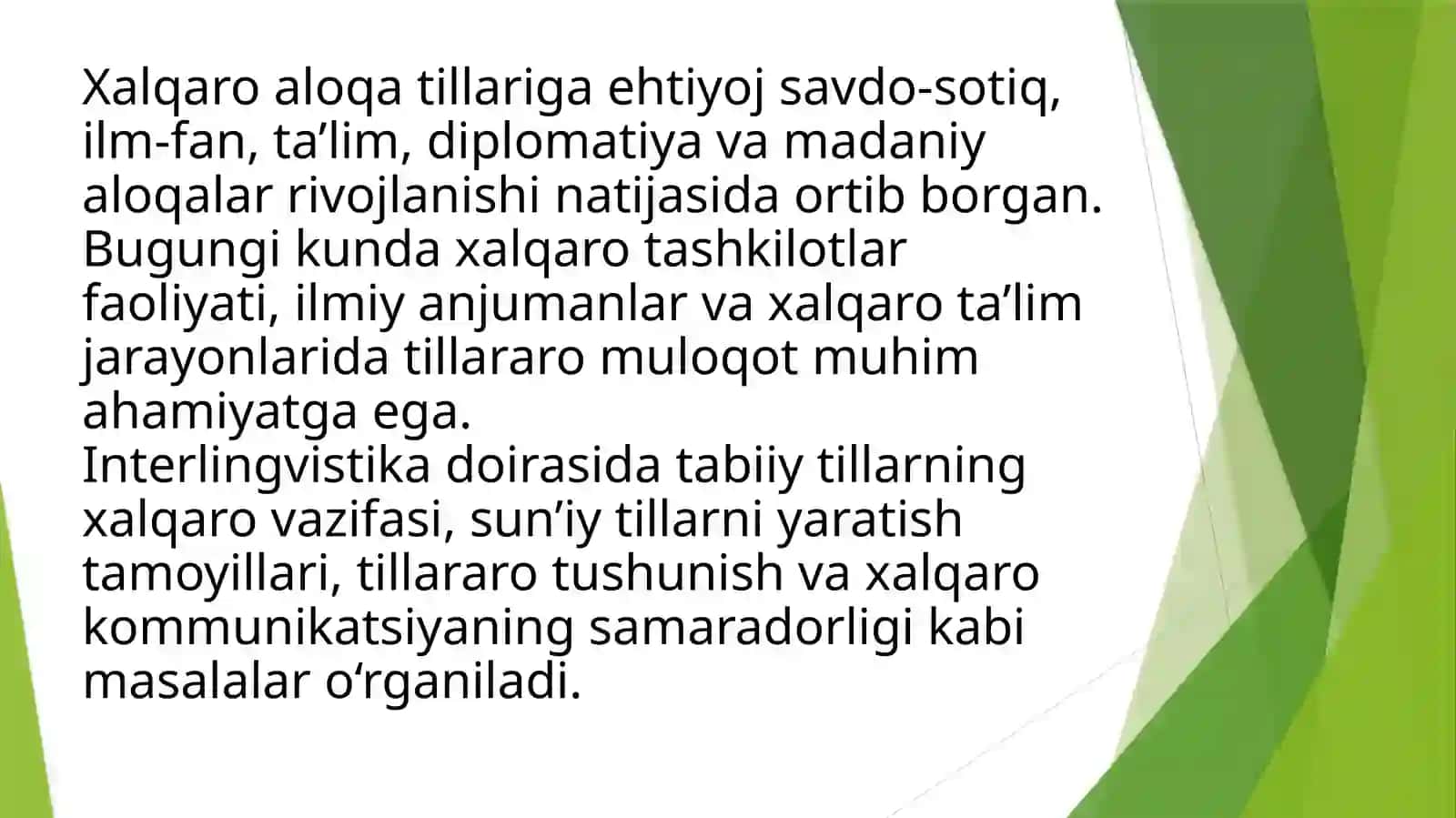 Interlingvistika. Xalqaro tabiiy va xalqaro sun’iy tillar 4