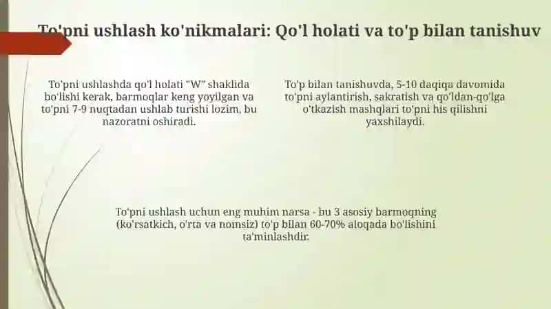 Basketboloʻyinidaharakatlanishvatoʻpniboshqarishtexnikasinioʻrgatish 4