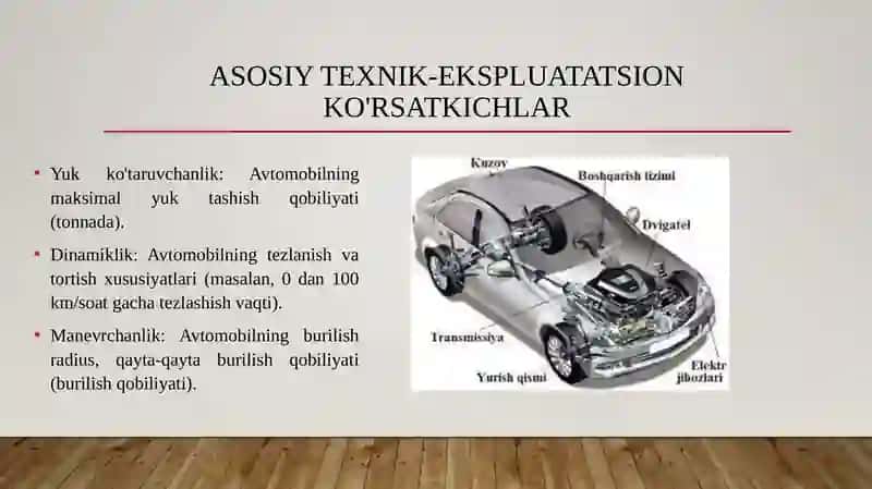 Avtomobillarning texnik-ekspluatsion sifatlari 4