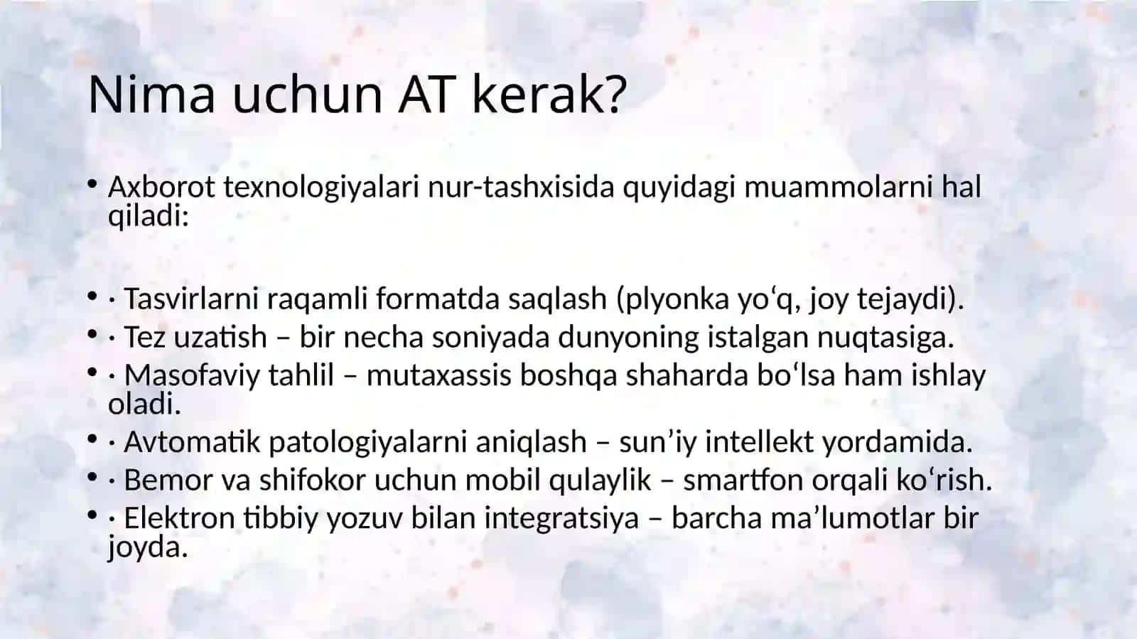 Abduqodirova Shahloning Tibbiyotda Axborot Texnologiyalari Fanidan Tayyorlagan Mustaqilishi (2025-2026 yil 2-semestr) 4