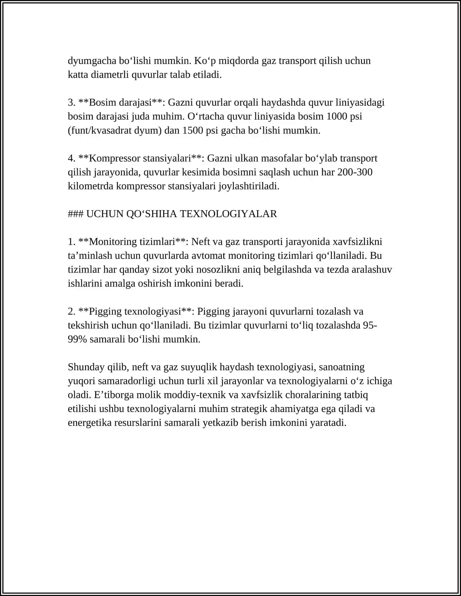 NEFT VA GAZ SUYUQLIK XAYDAP QUDUQLARNI O'ZLASHTIRISH JARAYONI 4