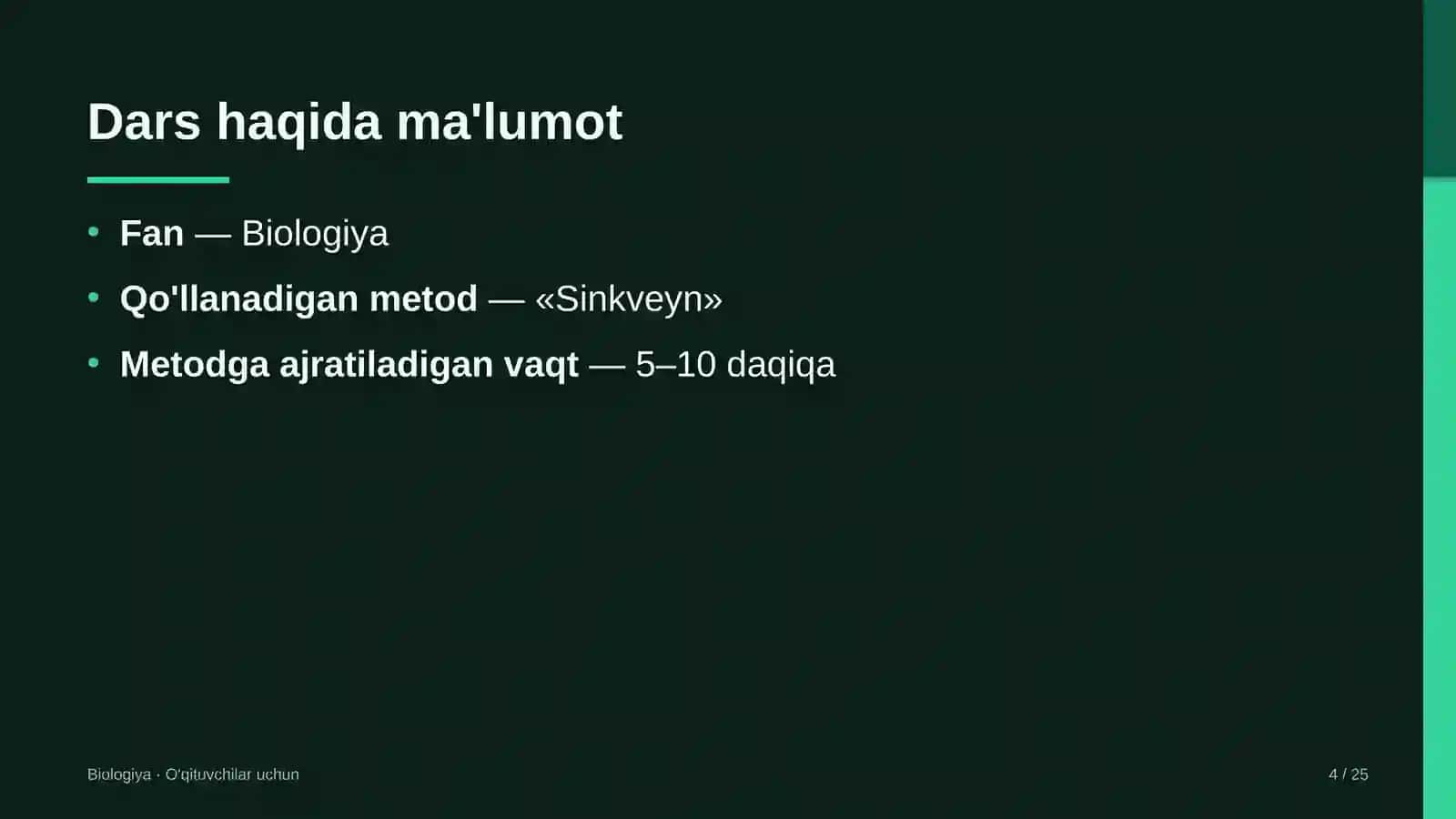 biologiya darslarida sinkveyn metodidan foydalanish 6900 4