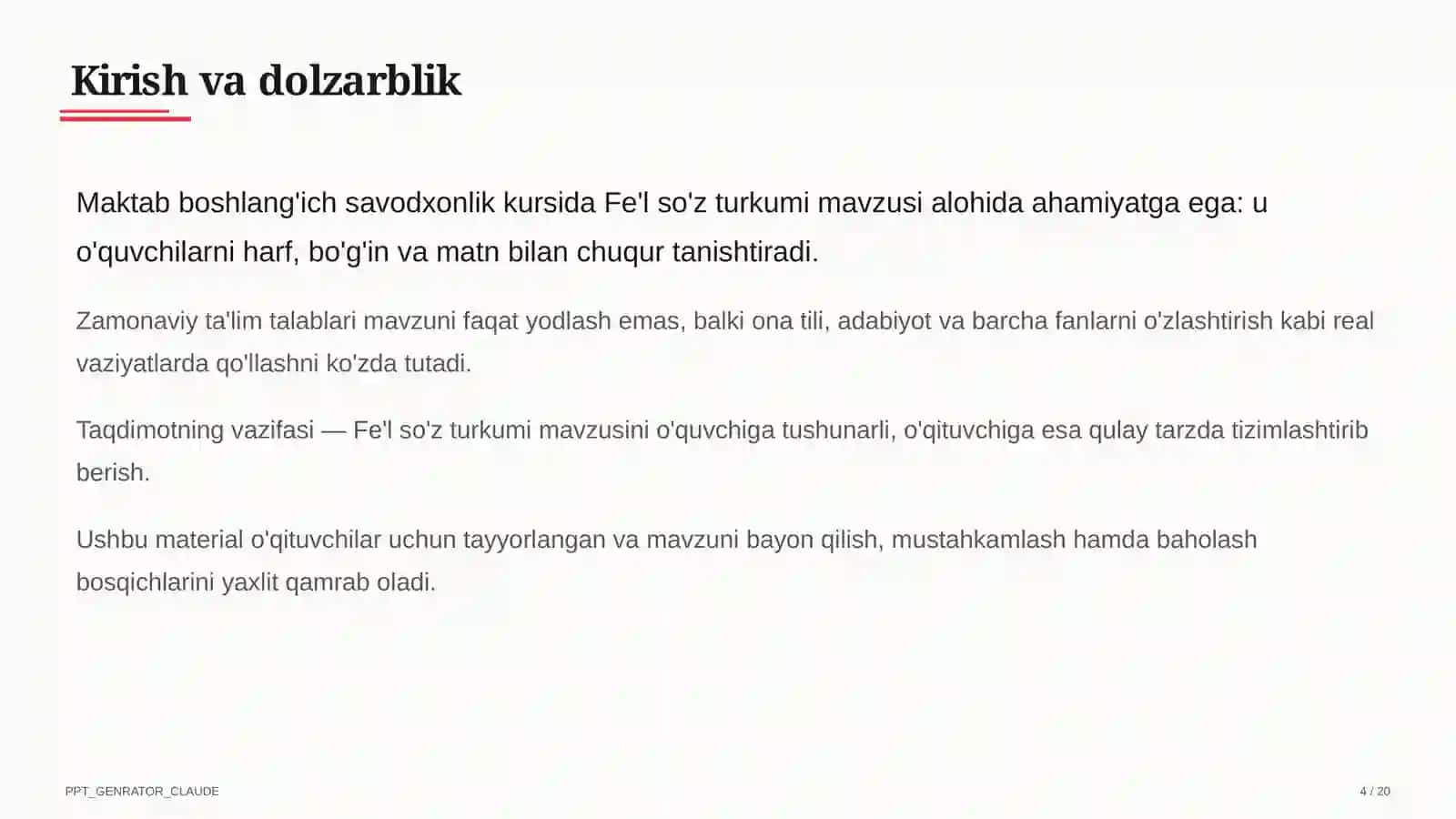 Fe'l so'z turkumi (3-sinf) 4