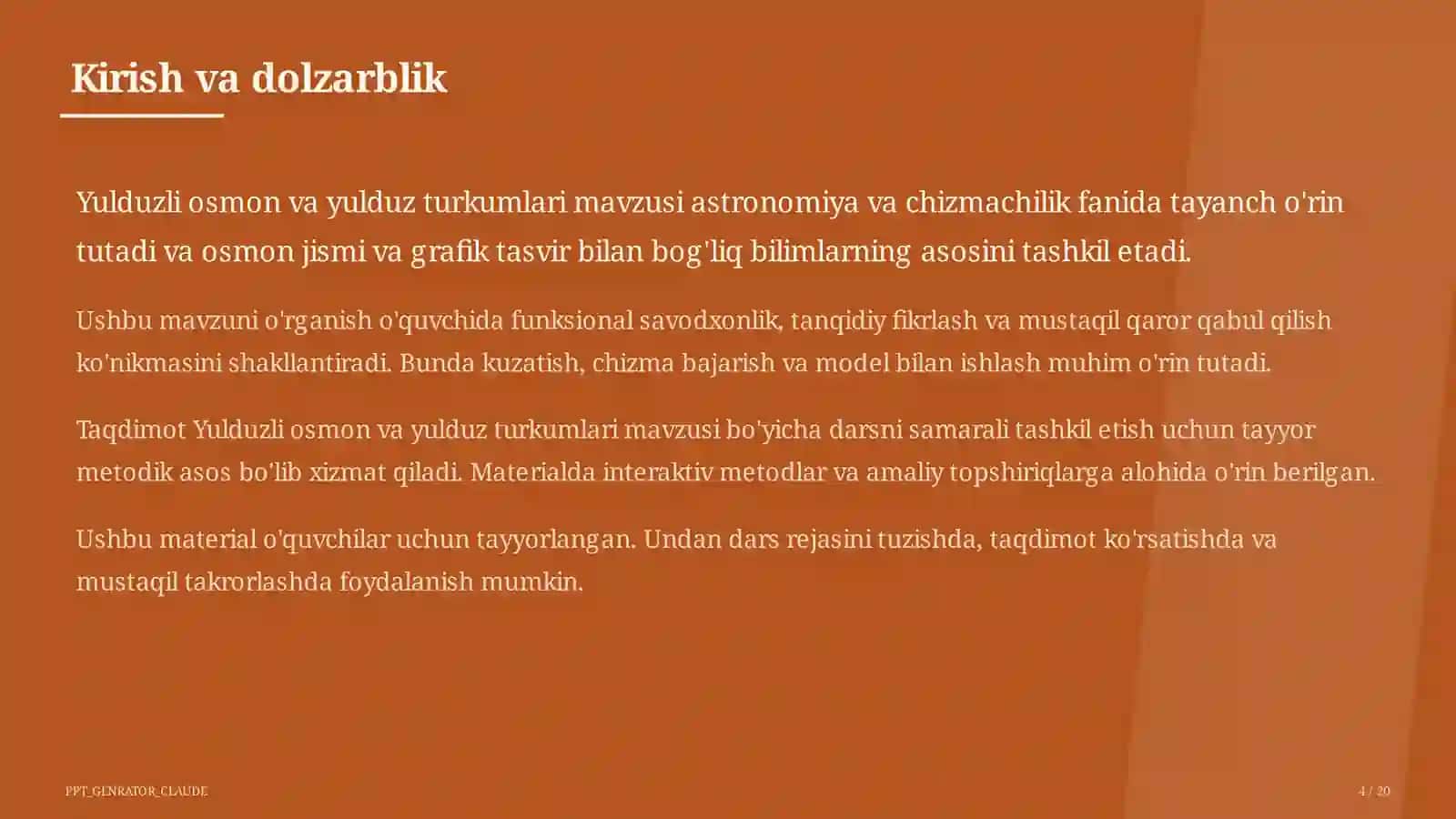 Yulduzli osmon va yulduz turkumlari (8-sinf) 4