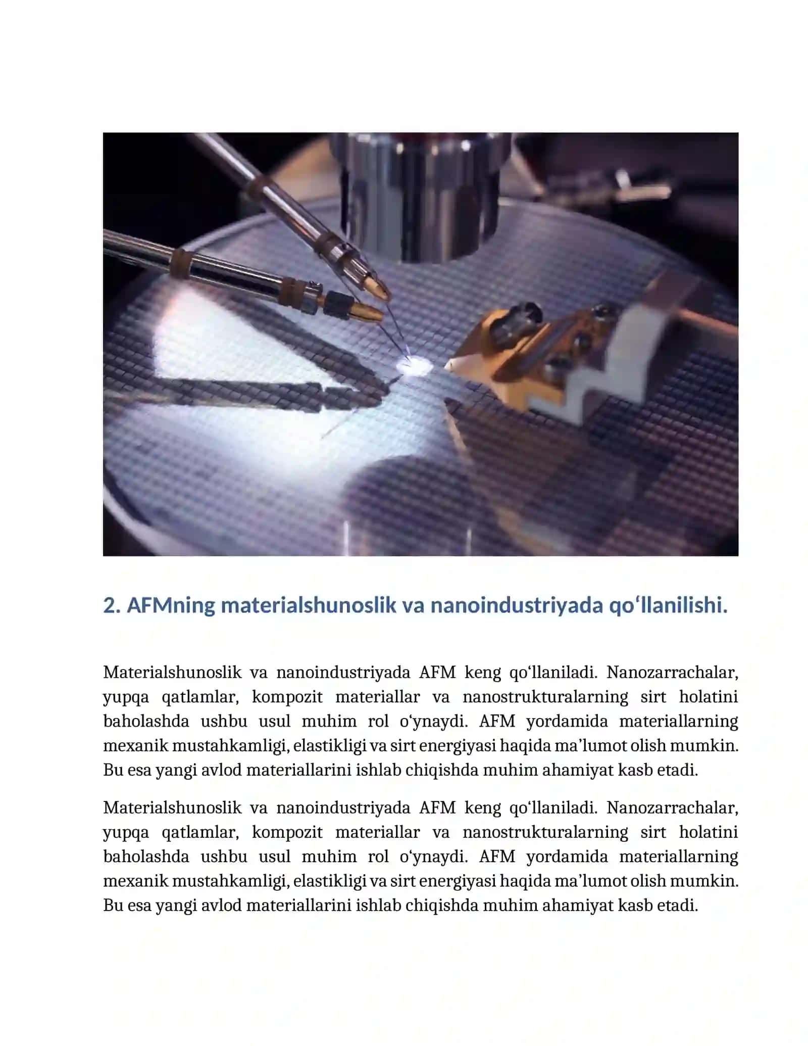 Atom-kuch mikroskopiyasi (AFM- Atomic Force Microscopy) 4