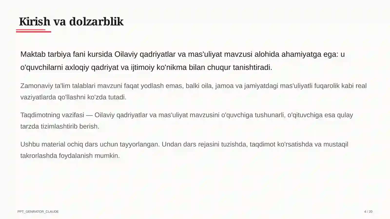 Oilaviy qadriyatlar va mas'uliyat (10-sinf) 4