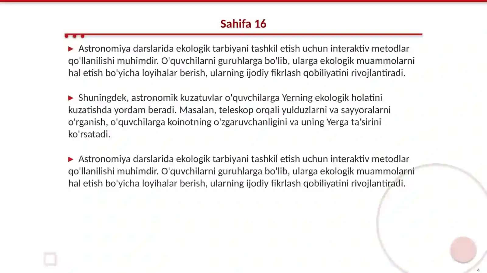 Astronomiya o‘qitishda ekologik tarbiya 4