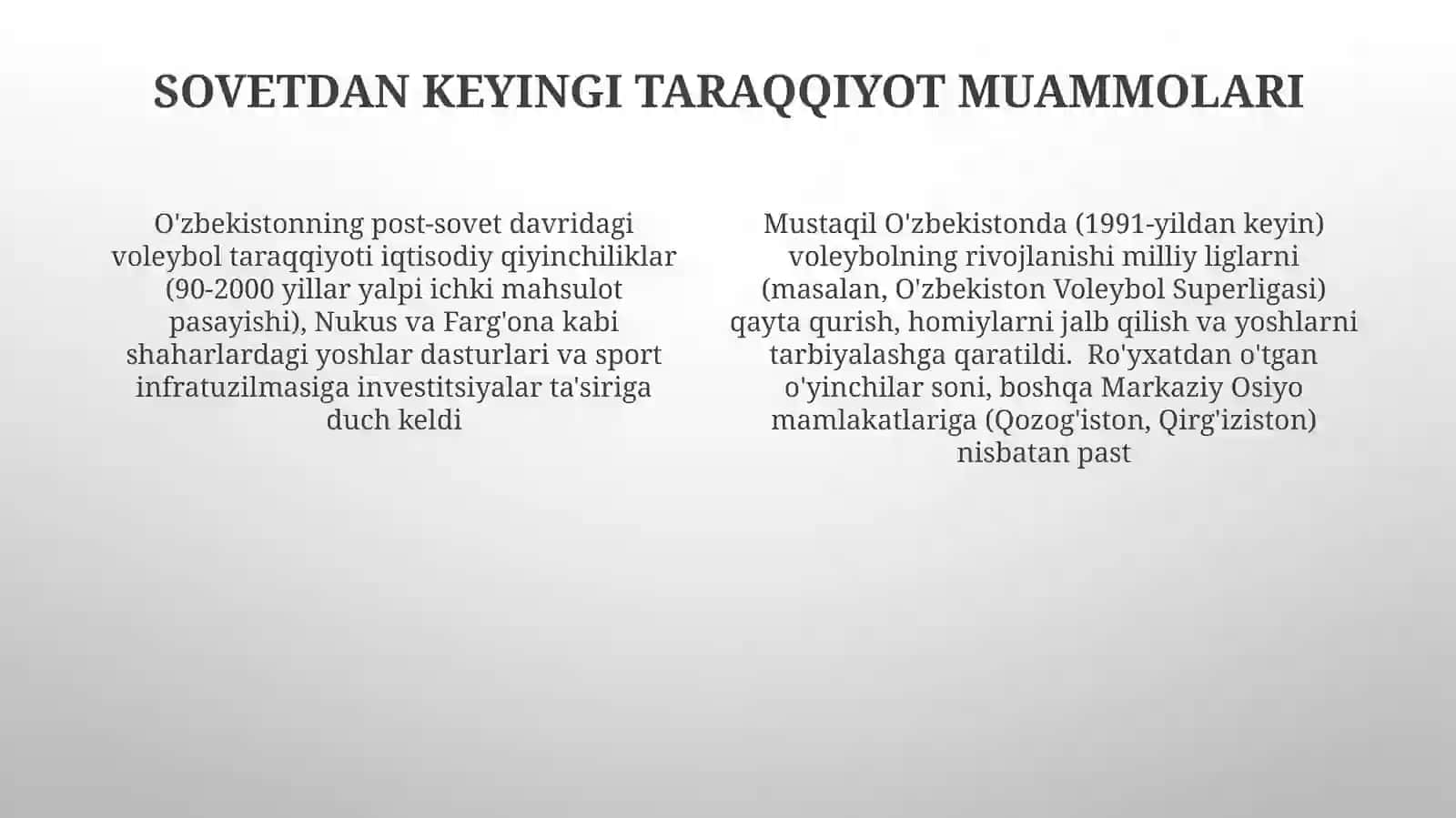 Voleybolning kelib chiqishi tarixi va rivojlanishi O'zbekistonda 4
