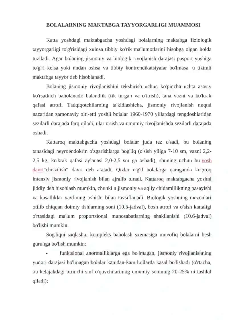 Maktabga psixologik tayyorgarlik muammosi 4
