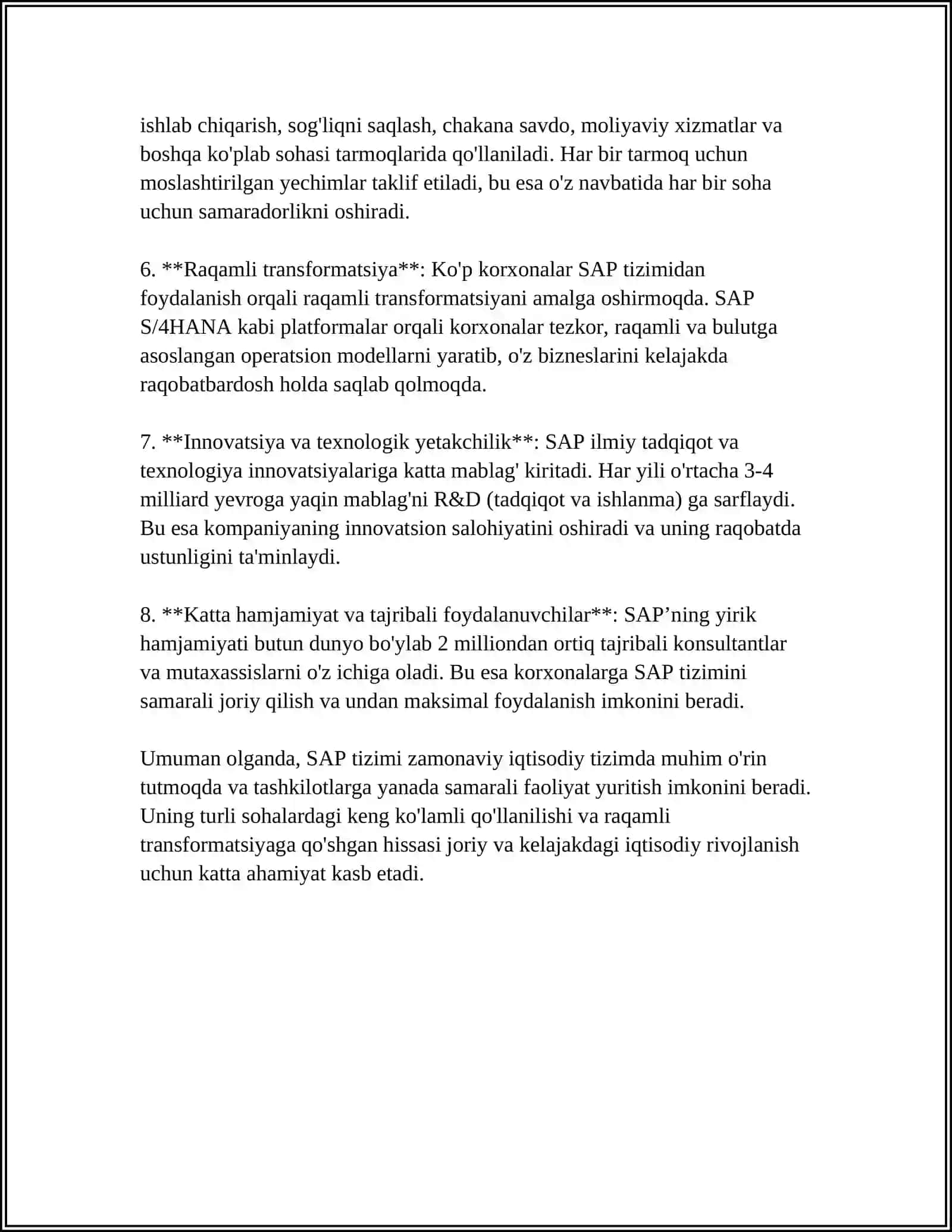 IQTISODIY TIZIMLARDA SAP TIZIMINING RIVOJLANISHI 4