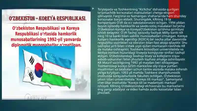 O`zbekiston va Kareyamunosabatlari 4